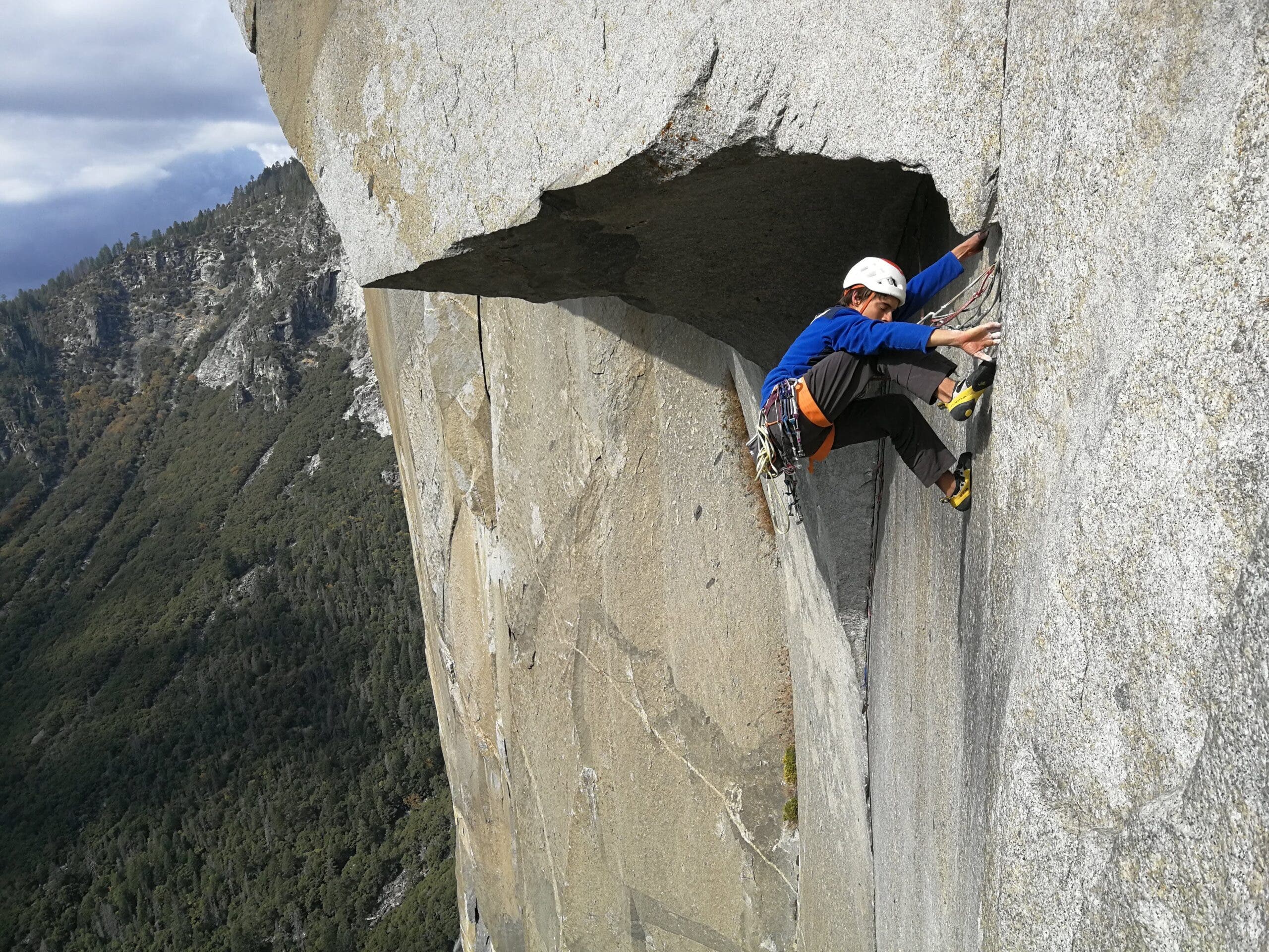 Connor Herson, age 15, sends the 'Great Roof' pitch on the 'Nose.' 