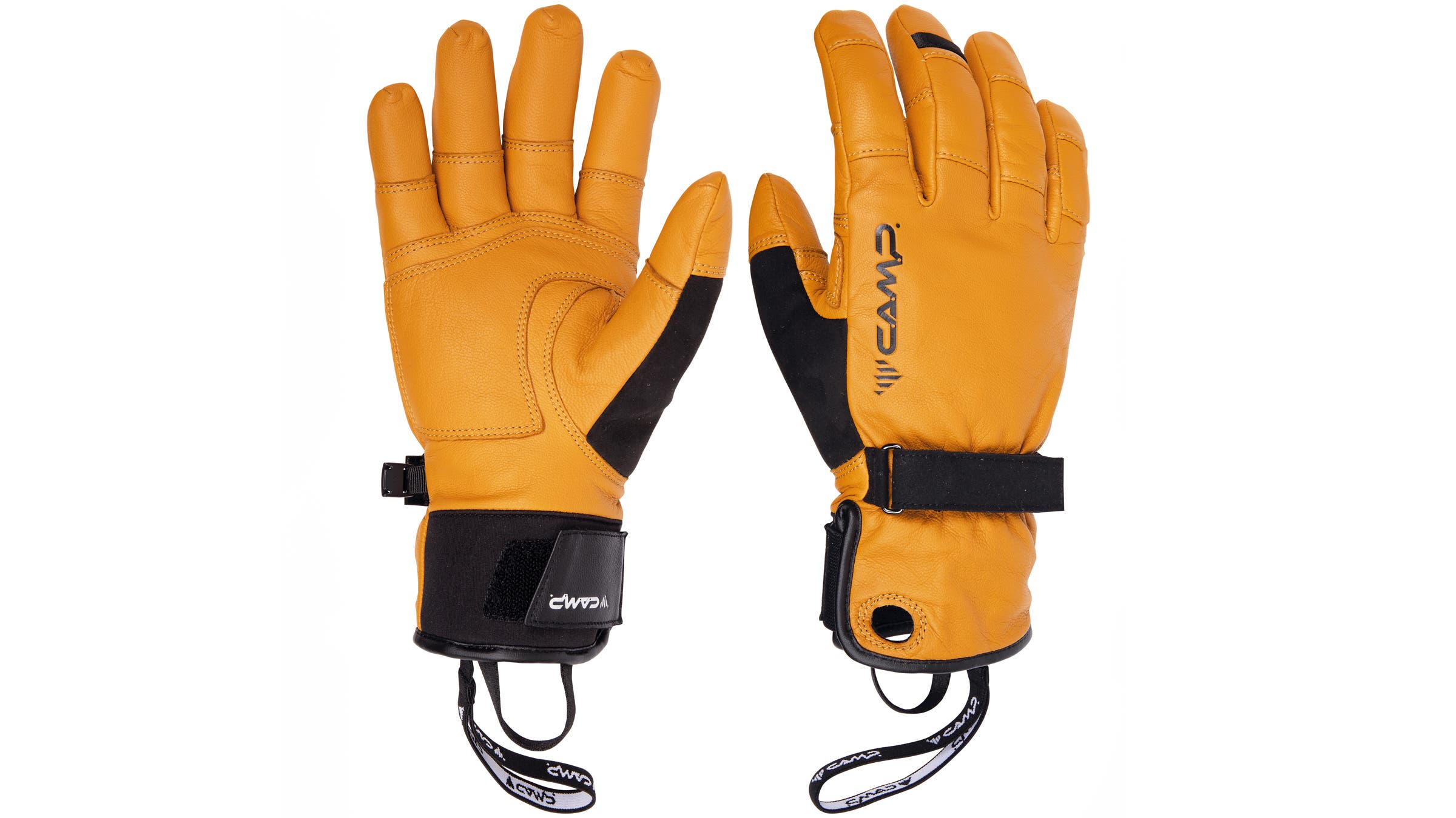 CAMP Geko Revel gloves leather orange on white background