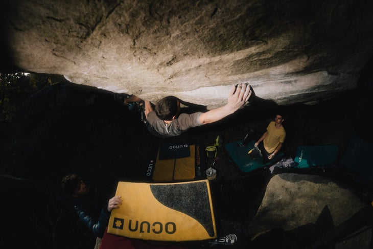 Samuel Richard climbing Soudain Seul