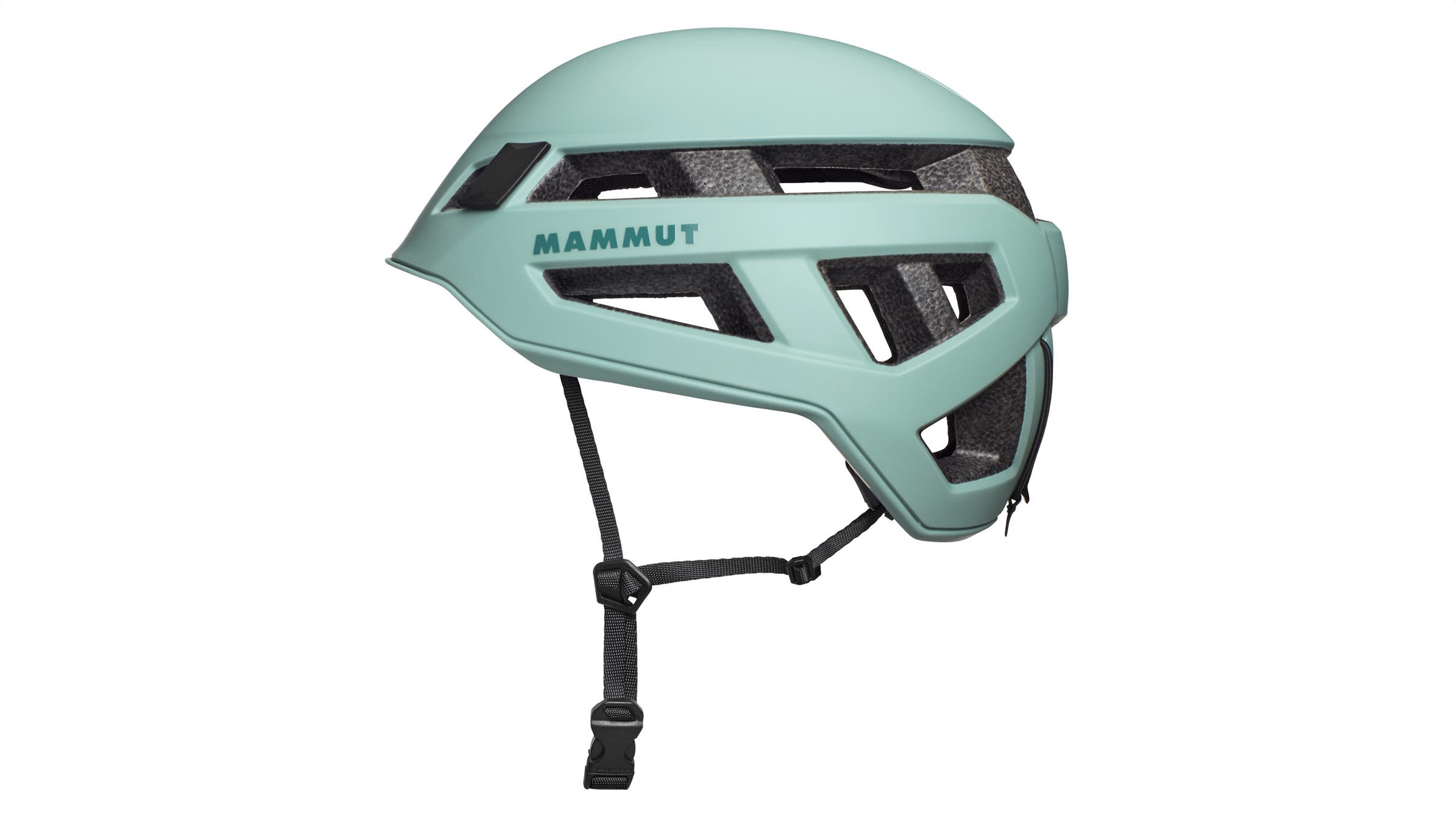 Mammut Crag Sender blue climbing helmet on white background