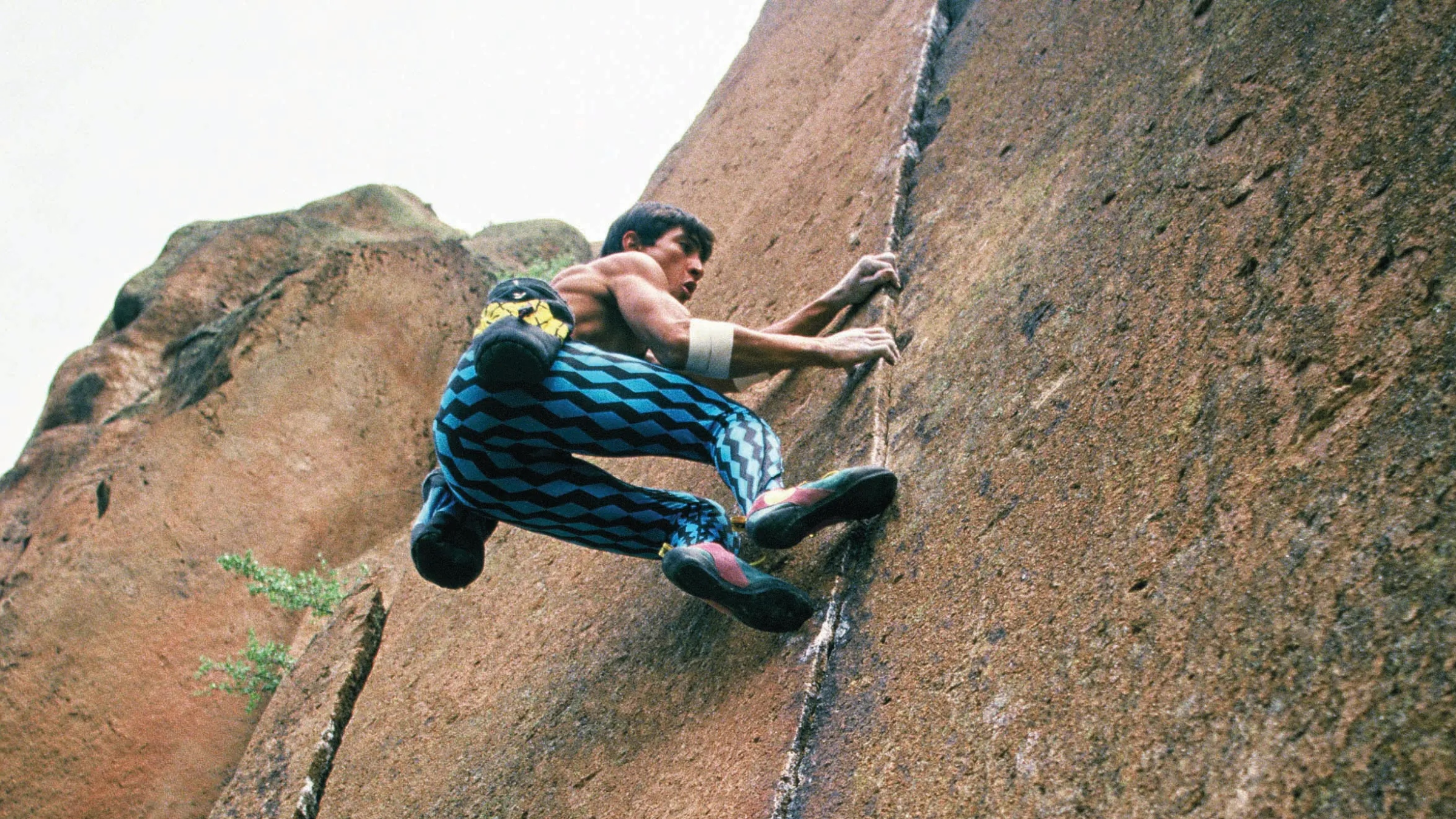 climber John Duran, seen overhead climbing in blue and black patterned pants, died on April 19, 2025