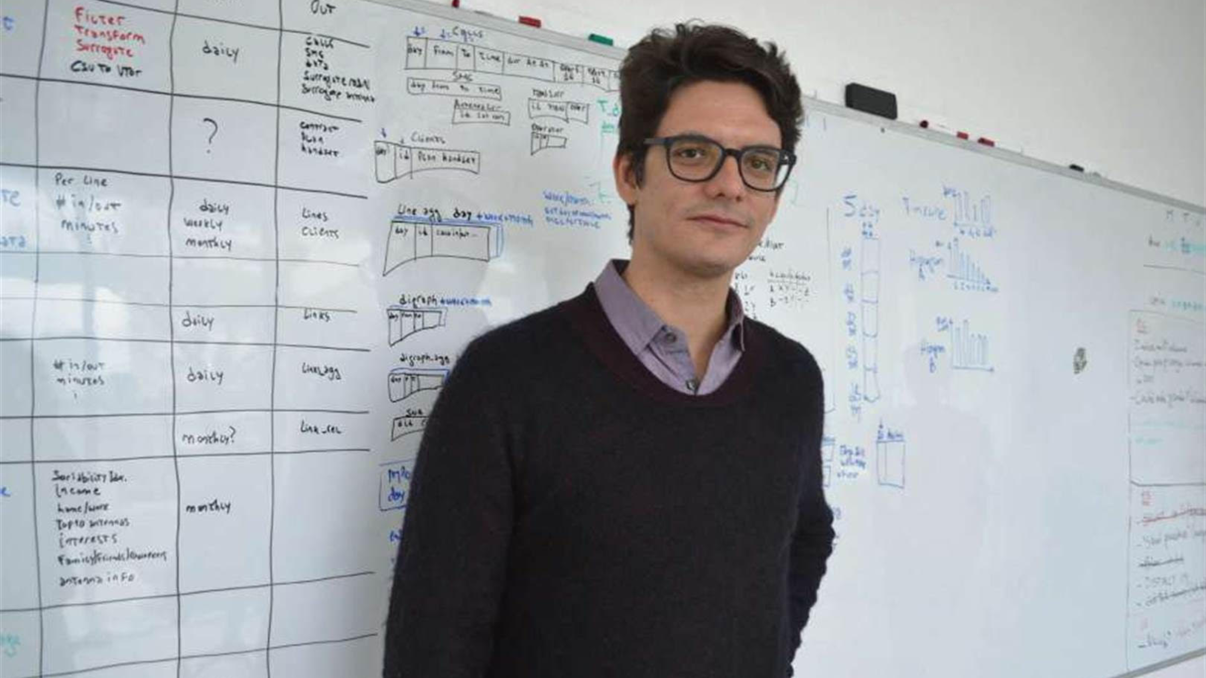 Argentinian climber and tech CEO Mat Travizano, seen here in business attire in front of dry erase board, died on September 12, 2025