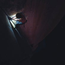 Teddy Eyob climbing the enduro corner at night on El Capitan