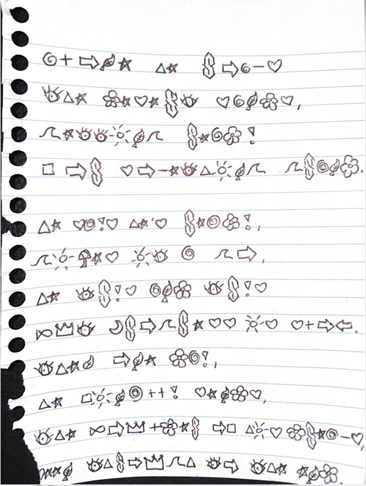 One of the coded riddles left by the thieves who stole the Portable boulder.