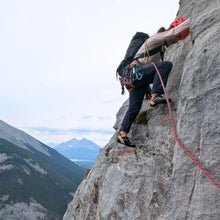 Testing the best climbing backpacks on a mountain in Canada.