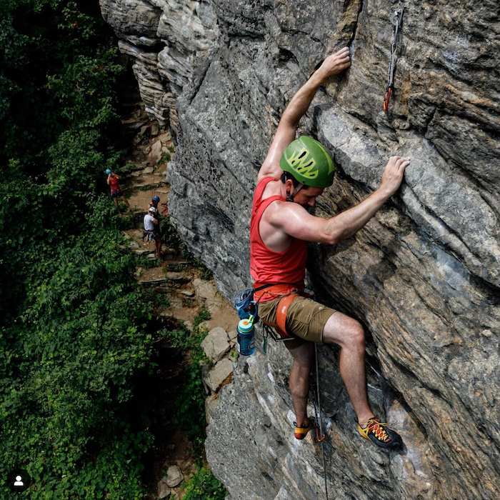 a climber in farley ledges