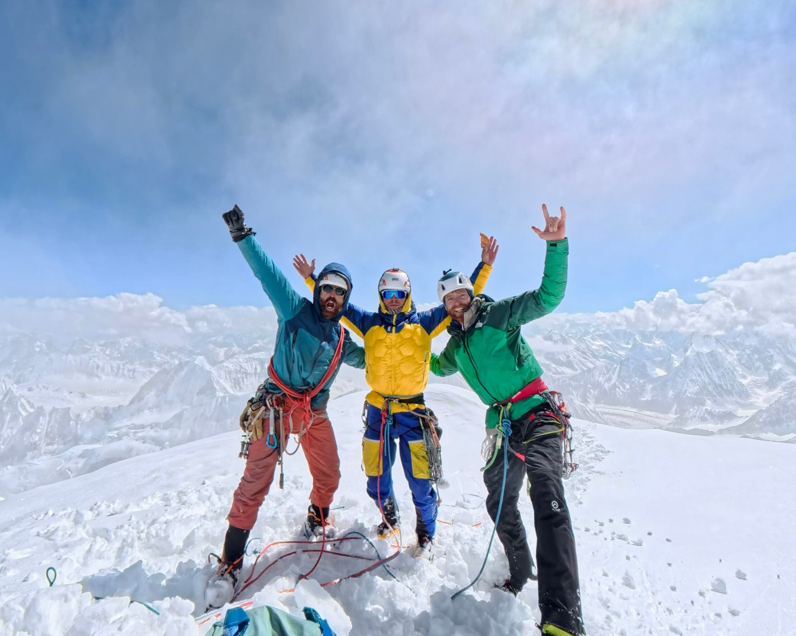 After establishing The Leopard of Higher Ground, the team is just the second to ever stand atop Tahu Rutum. they made the First Ascent of Tahu Rutum