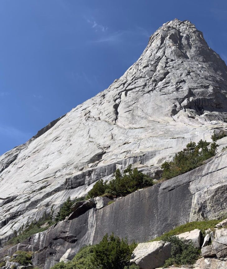 The cone-shaped Pingora Peak in Wyoming.