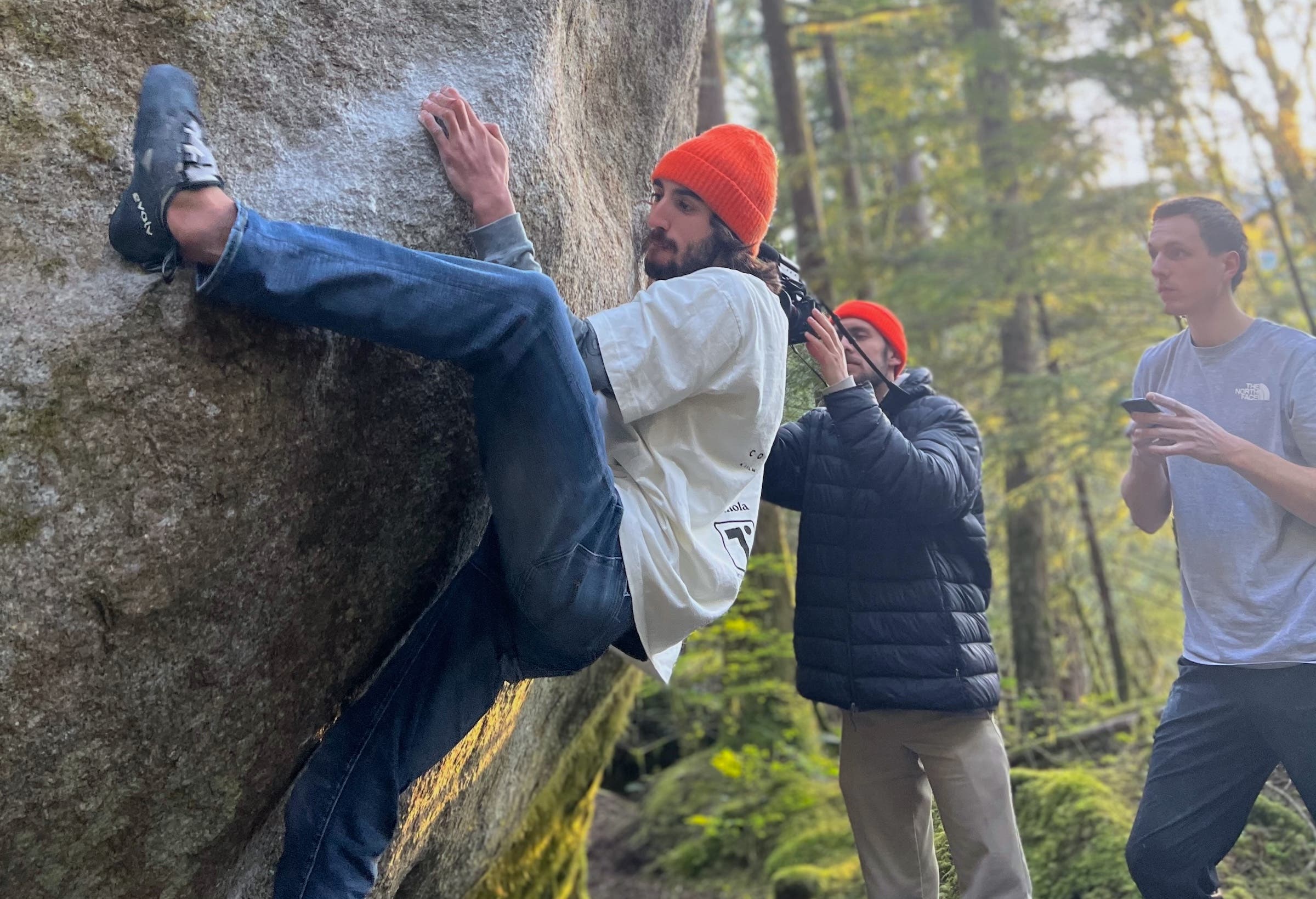 Gabe Lawson climbs with Ethan Salvo in Squamish.
