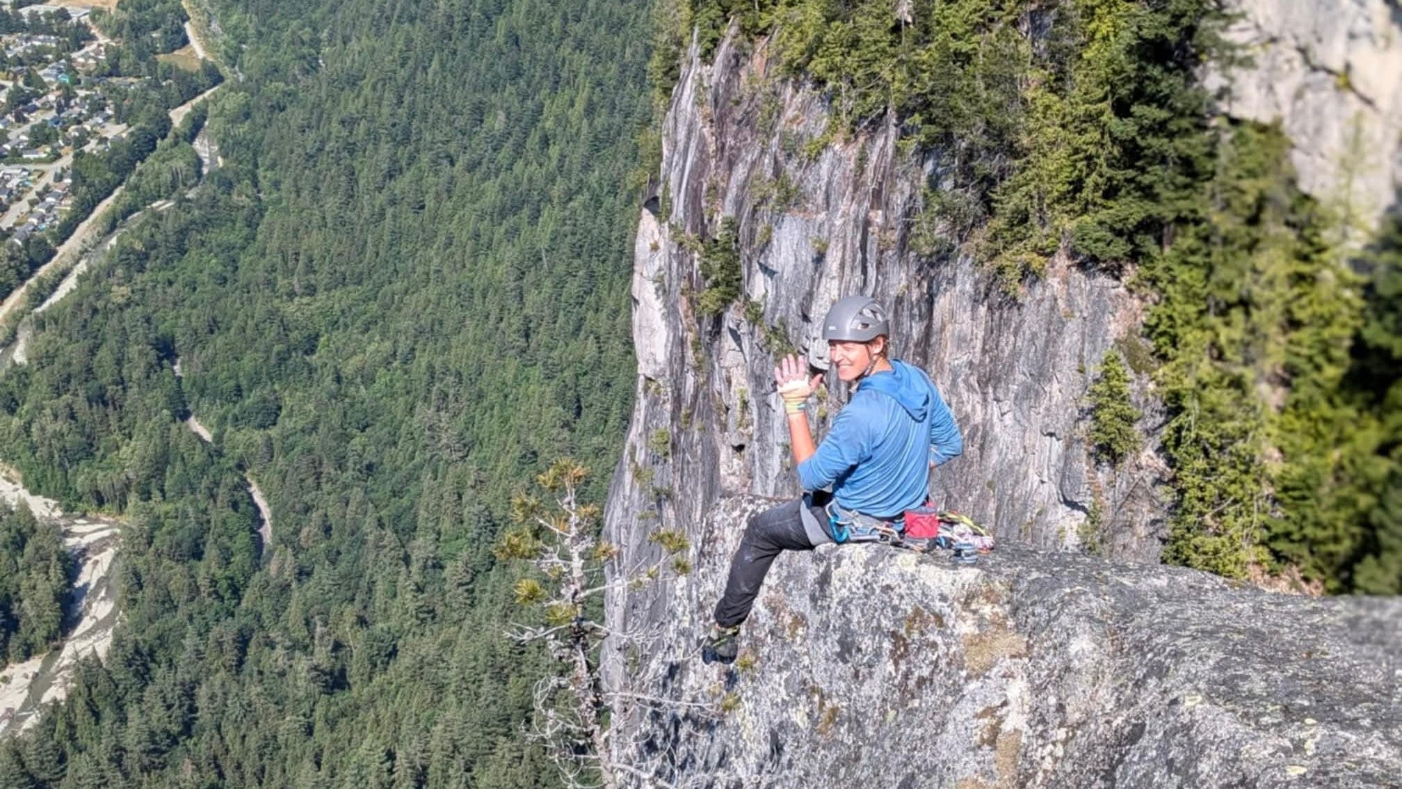 Matthew Clark poses atop a cliff in Squamish, British Columbia, a few years before his rescue