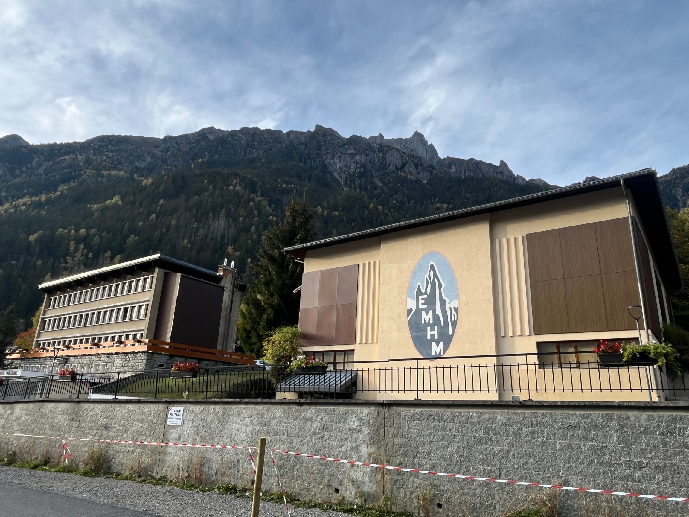 the french mountain military headquarters in chamonix, france