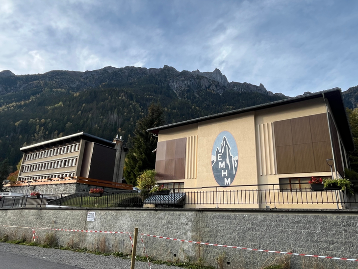 the french mountain military headquarters in chamonix, france
