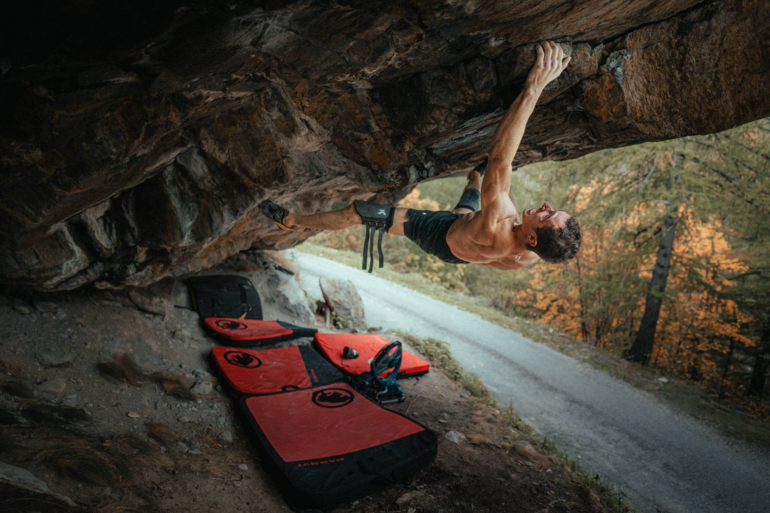 Adam Ondra climbing Exodia