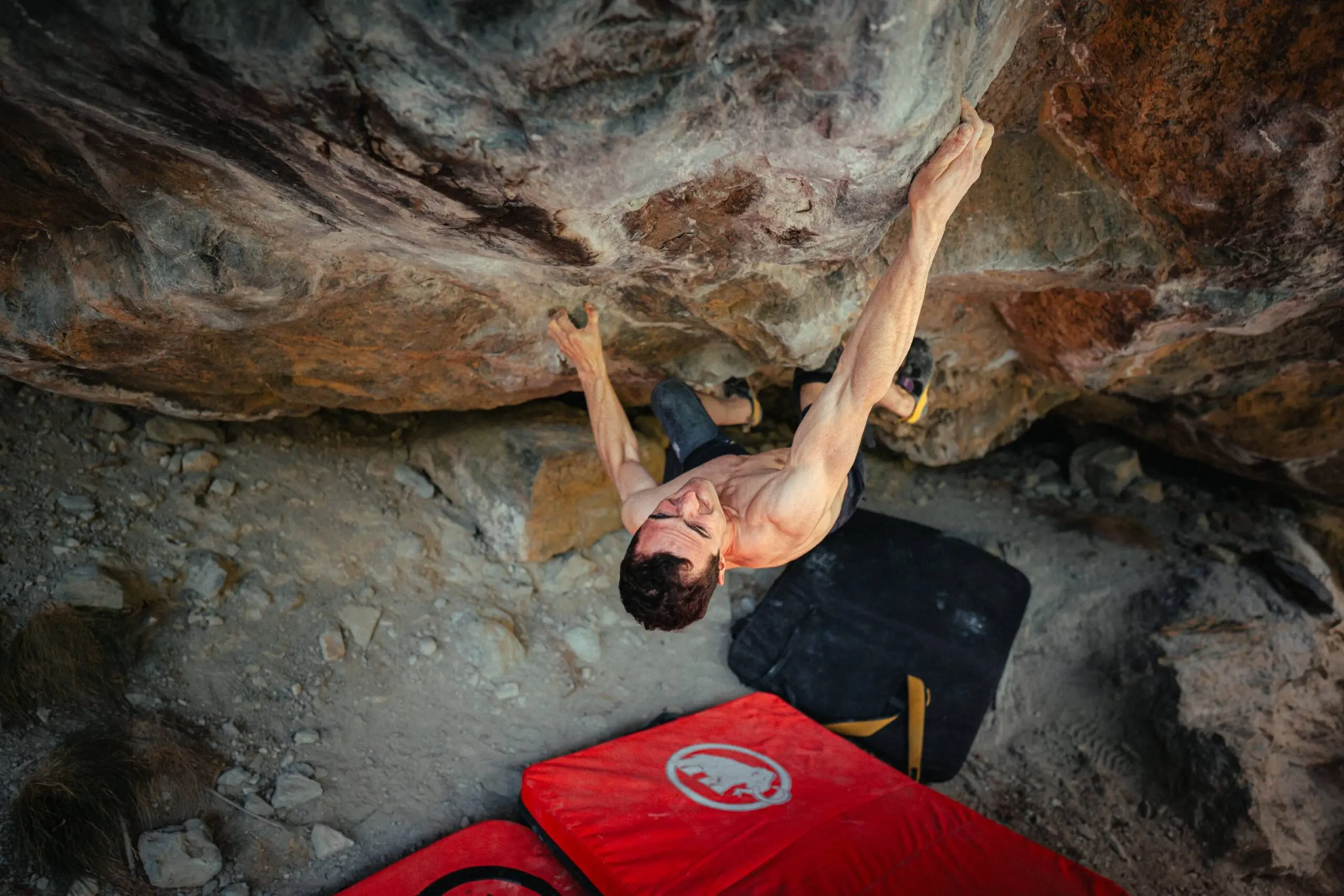 Adam Ondra climbing Exodia