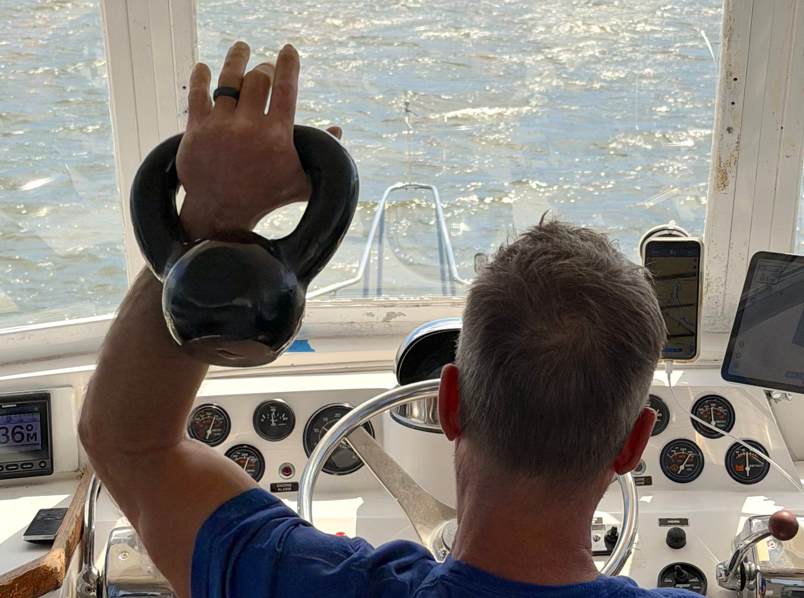 Steering a ship with a kettlebell